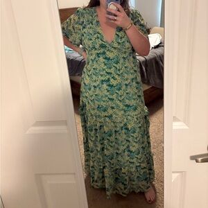 Emerald Floral Maxi Dress